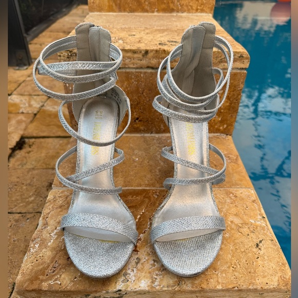 Silver Strappy High Heels - Picture 3 of 4